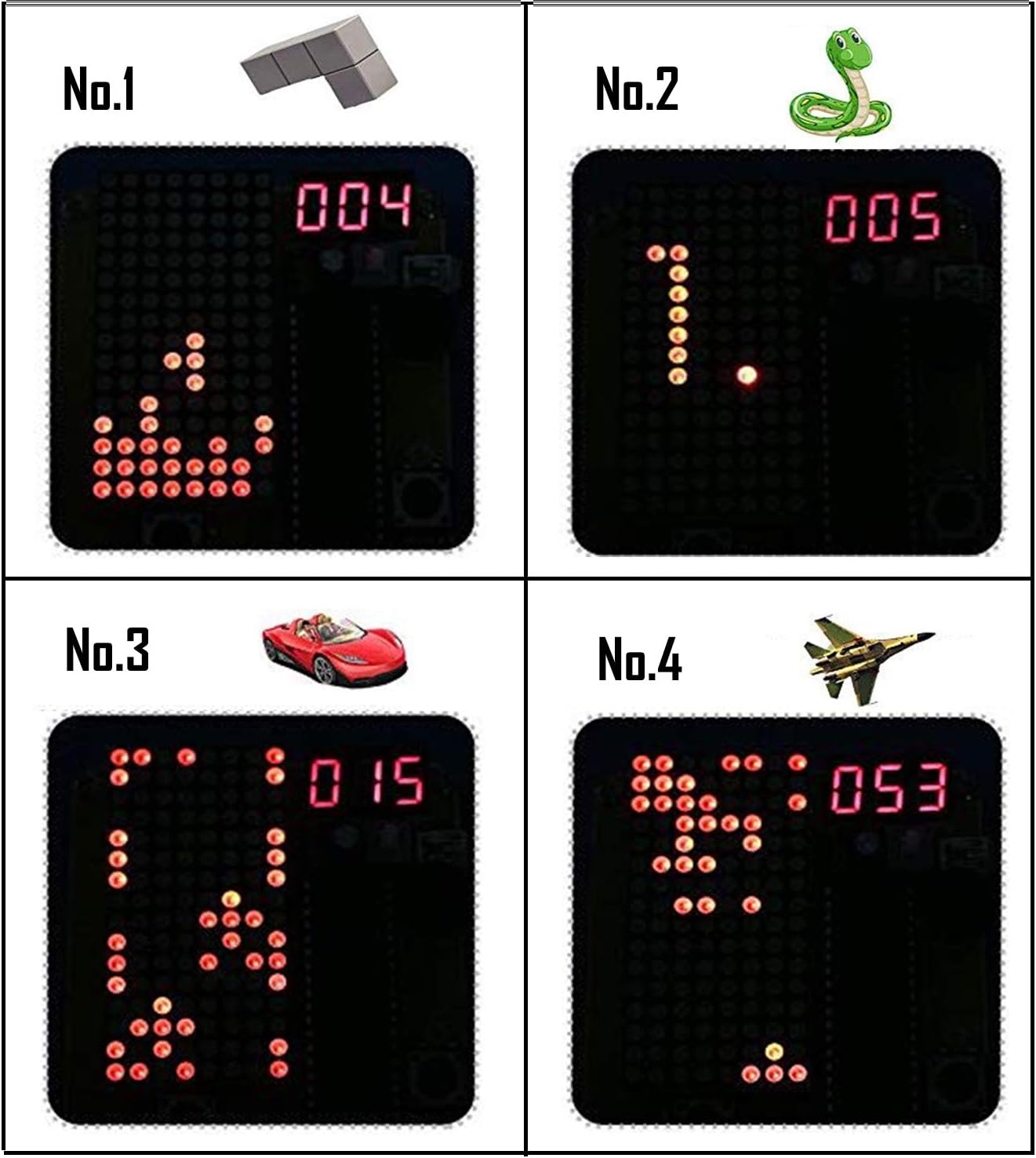 DIY Soldering Project Game Kit Retro Classic Electronic Soldering Kit with 5 Retro Classic Games and Acrylic Case